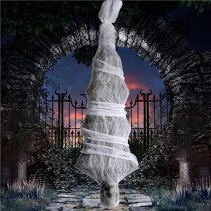 72 Inch Halloween Cocoon Outdoor Decorations, Scary Hanging Cocoon Corpse Props